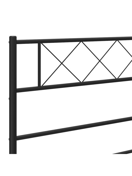 Metallinen sängynpääty musta 135 cm
