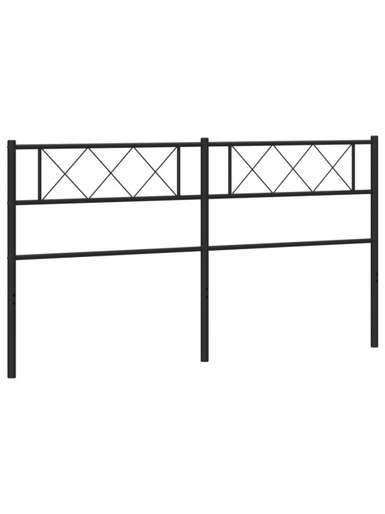 Metallinen sängynpääty musta 160 cm