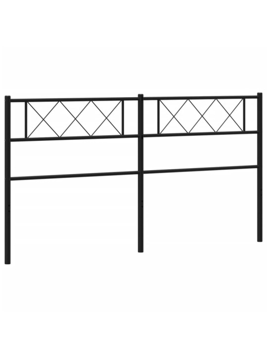 Metallinen sängynpääty musta 160 cm