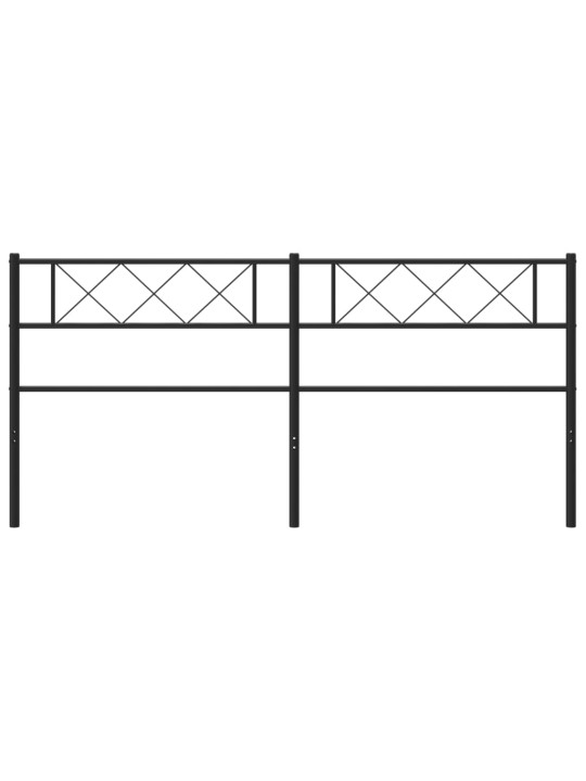 Metallinen sängynpääty musta 193 cm