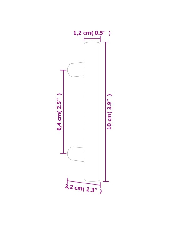 Kaapin kahvat 10 kpl kulta 64 mm ruostumaton teräs