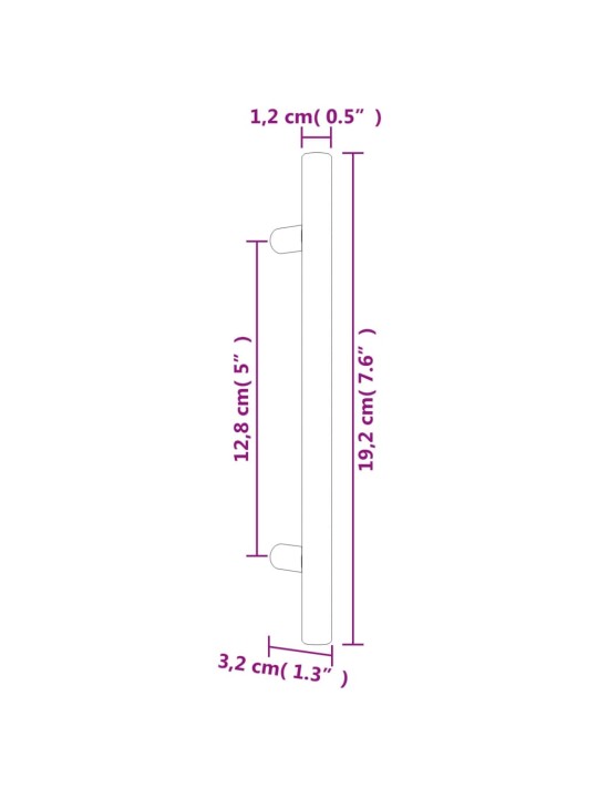 Kaapin kahvat 10 kpl musta 128 mm ruostumaton teräs