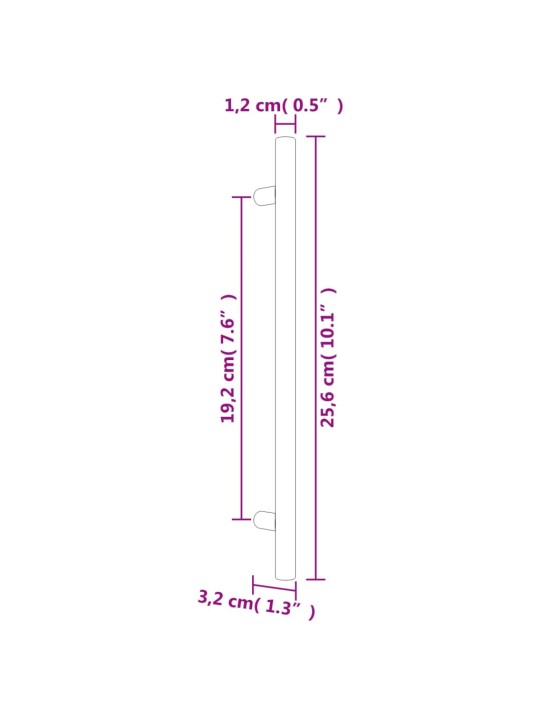 Kaapin kahvat 5 kpl musta 192 mm ruostumaton teräs