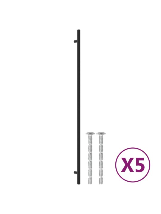 Kaapin kahvat 5 kpl musta 480 mm ruostumaton teräs