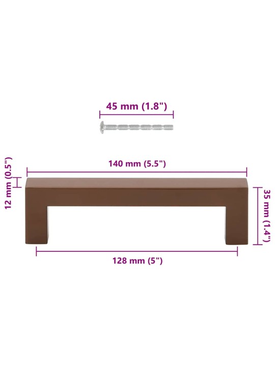 Kaapin kahvat 10 kpl pronssi 128 mm ruostumaton teräs