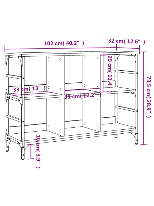 Senkki Sonoma tammi 102x32x73,5 cm tekninen puu