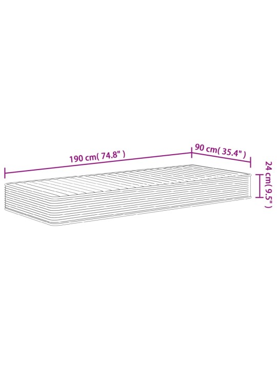Vaahtomuovipatja medium pehmeä 90x190 cm yhden hengen