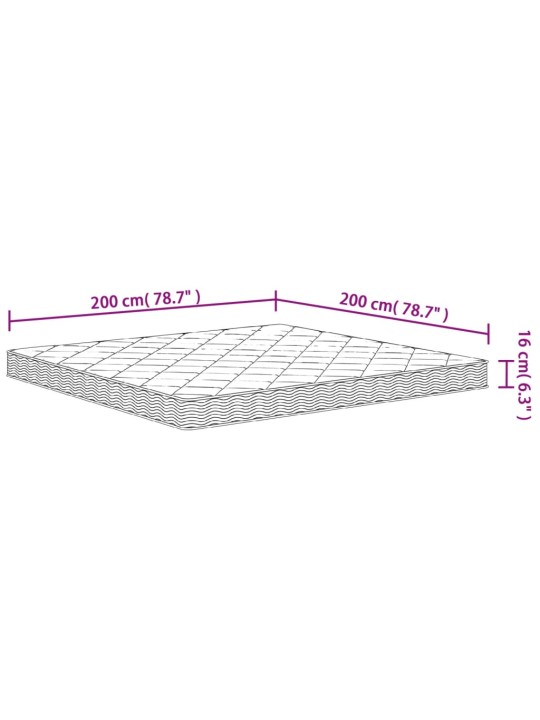 Vaahtomuovipatja medium pehmeä 200x200 cm