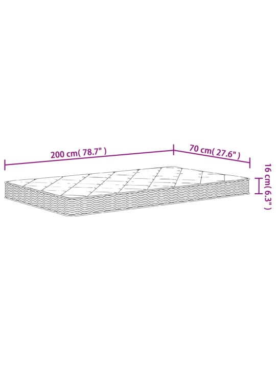 Vaahtomuovipatja medium pehmeä 70x200 cm