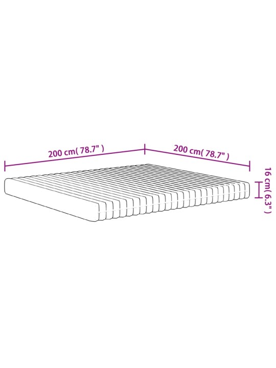 Vaahtomuovipatja medium pehmeä 200x200 cm