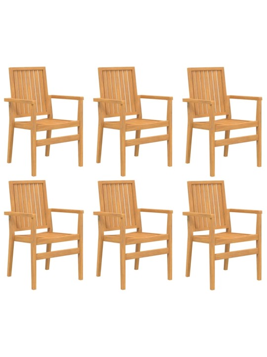 Pinottavat puutarhatuolit 6 kpl 56,5x57,5x91 täysi tiikki