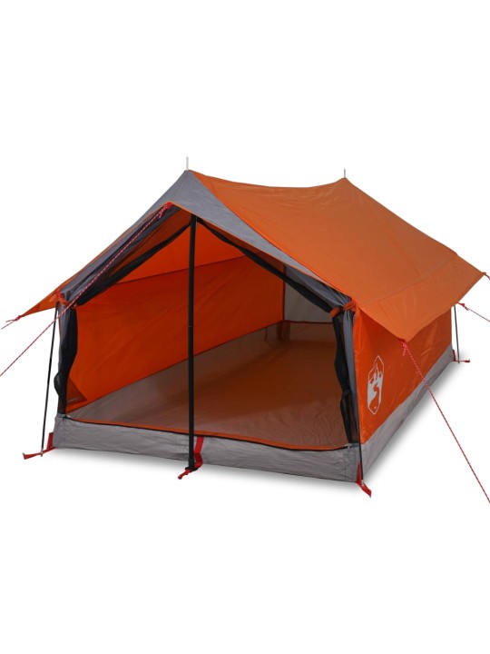 Retkiteltta 2 hengelle harmaa/oranssi 193x122x96 cm 185T tafti