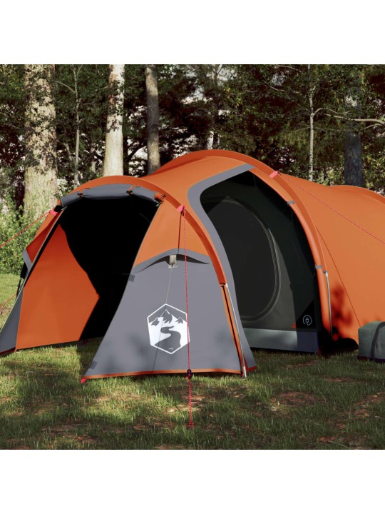 Retkiteltta 4 hengelle harmaa/oranssi 360x135x105 cm 185T tafti