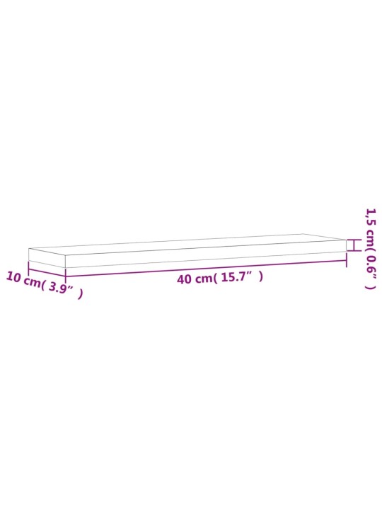 Seinähyllyt 4 kpl savutammi 40x10x1,5 cm tekninen puu