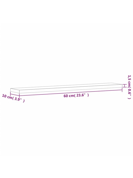 Seinähyllyt 4 kpl harmaa Sonoma 60x10x1,5 cm tekninen puu