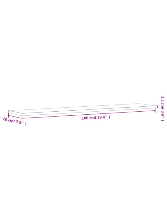 Seinähyllyt 4 kpl harmaa Sonoma 100x20x1,5 cm tekninen puu