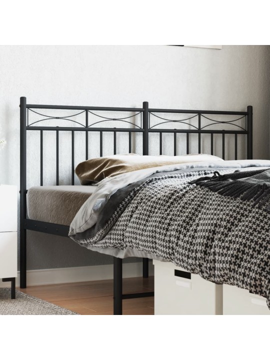 Metallinen sängynpääty musta 140 cm