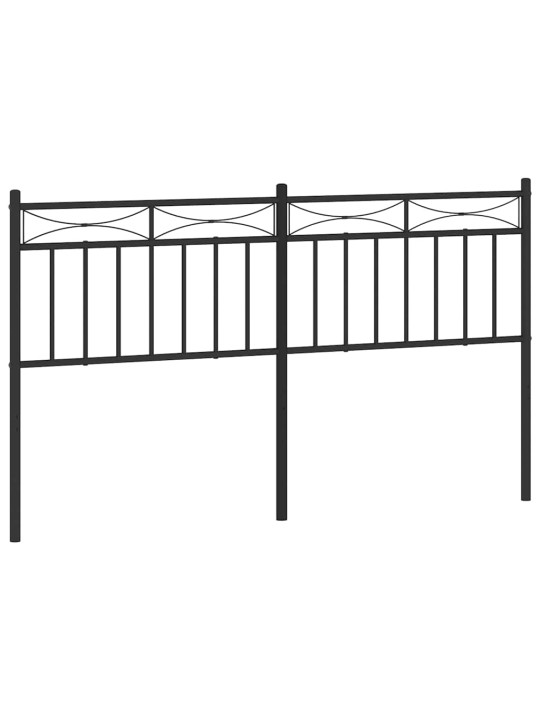 Metallinen sängynpääty musta 150 cm