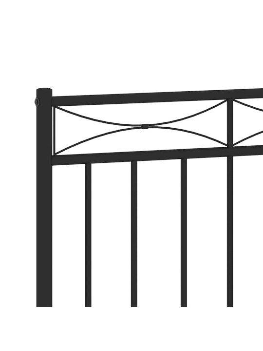 Metallinen sängynpääty musta 150 cm
