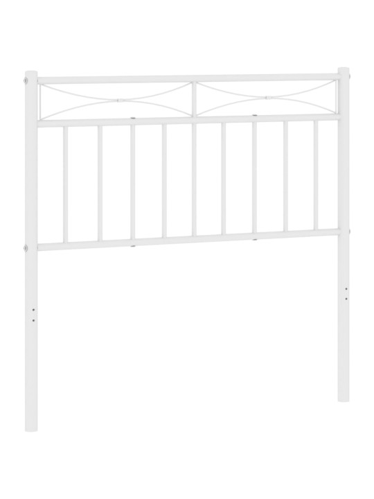 Metallinen sängynpääty valkoinen 90 cm