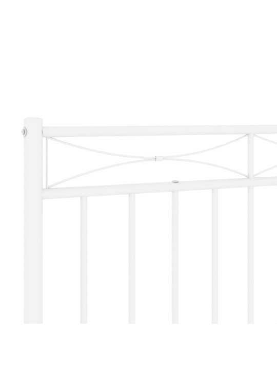 Metallinen sängynpääty valkoinen 90 cm