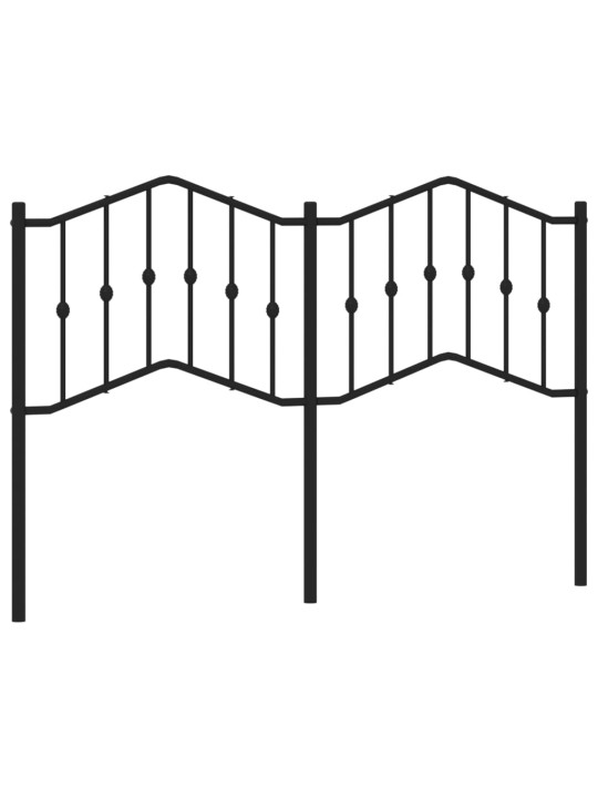 Metallinen sängynpääty musta 150 cm