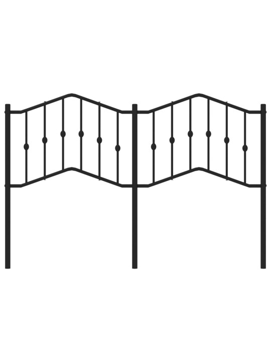 Metallinen sängynpääty musta 150 cm