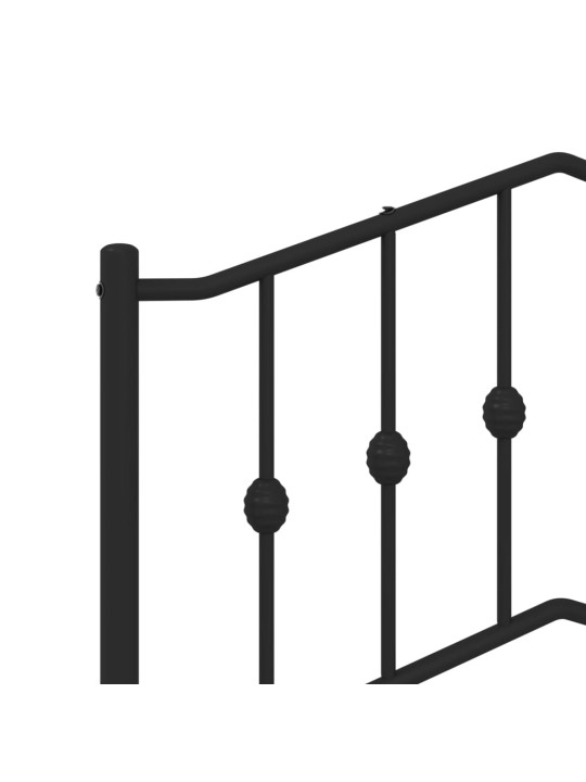 Metallinen sängynpääty musta 150 cm