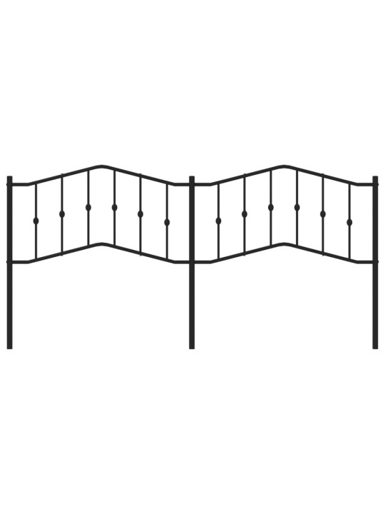 Metallinen sängynpääty musta 200 cm