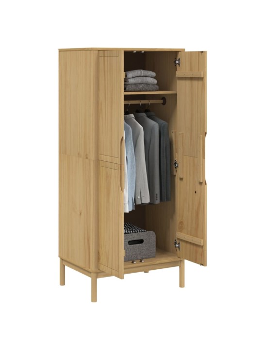 Vaatekaappi floro vahanruskea 77x53x171 cm täysi mänty