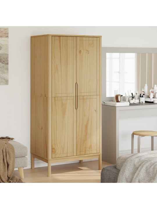 Vaatekaappi floro vahanruskea 77x53x171 cm täysi mänty