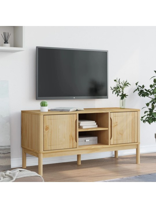 TV-taso FLORO vahanruskea 114x43x55 cm täysi mänty