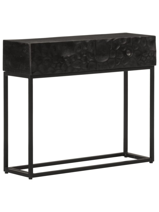 Konsolipöytä musta 90x30x76 cm täysi mangopuu ja rauta
