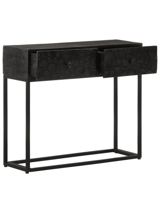 Konsolipöytä musta 90x30x76 cm täysi mangopuu ja rauta