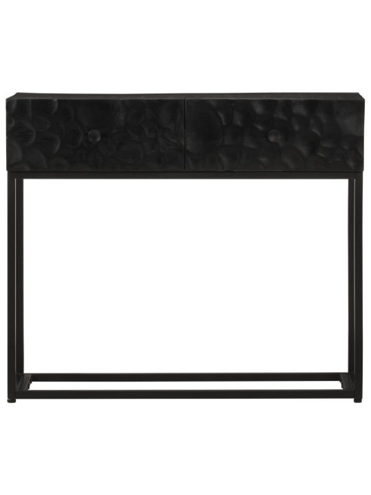 Konsolipöytä musta 90x30x76 cm täysi mangopuu ja rauta