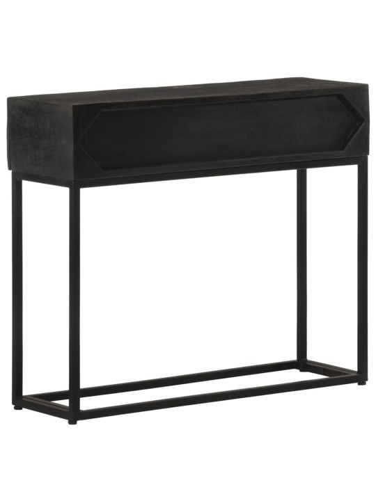 Konsolipöytä musta 90x30x76 cm täysi mangopuu ja rauta