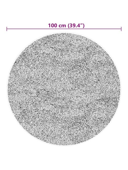 Matto HUARTE lyhytnukkainen ja pestävä harmaa Ø 100 cm