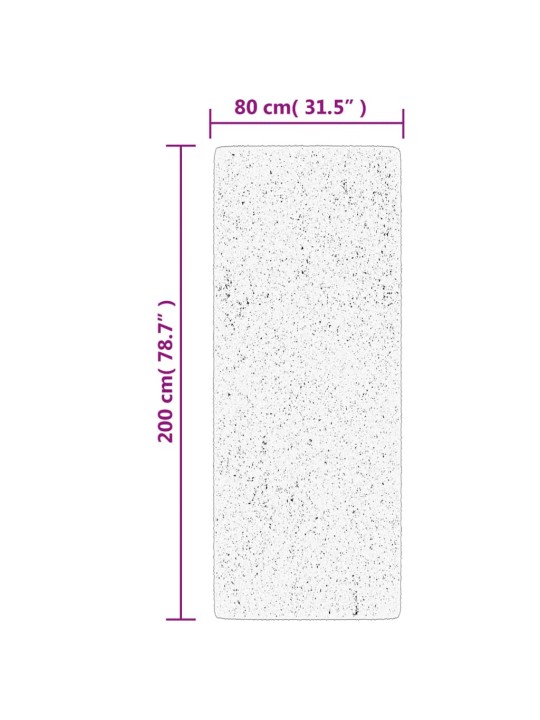 Pörrömatto korkeanukkainen moderni antrasiitti 80x200 cm