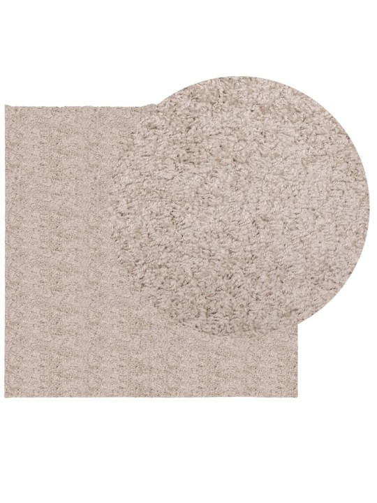 Pörrömatto PAMPLONA korkeanukka moderni beige 120x120 cm