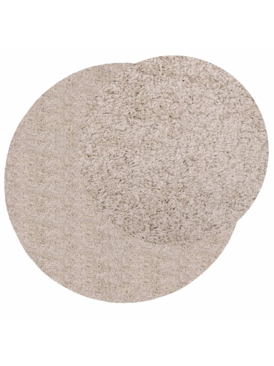 Pörrömatto korkeanukkainen moderni beige Ø 80 cm