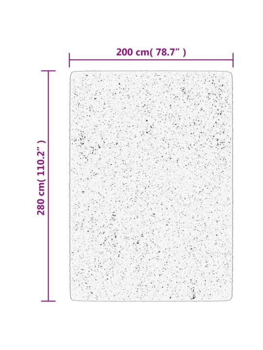 Pörrömatto korkeanukkainen moderni kerma ja musta 200x280 cm