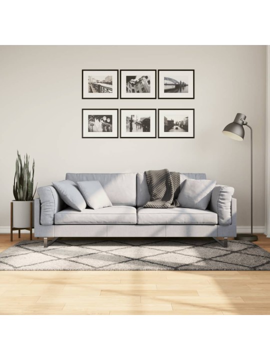 Pörrömatto PAMPLONA korkeanukka moderni beige/antras 100x200 cm