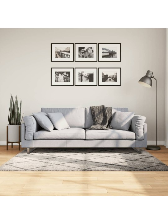 Pörrömatto PAMPLONA korkeanukka moderni beige/antras 120x170 cm