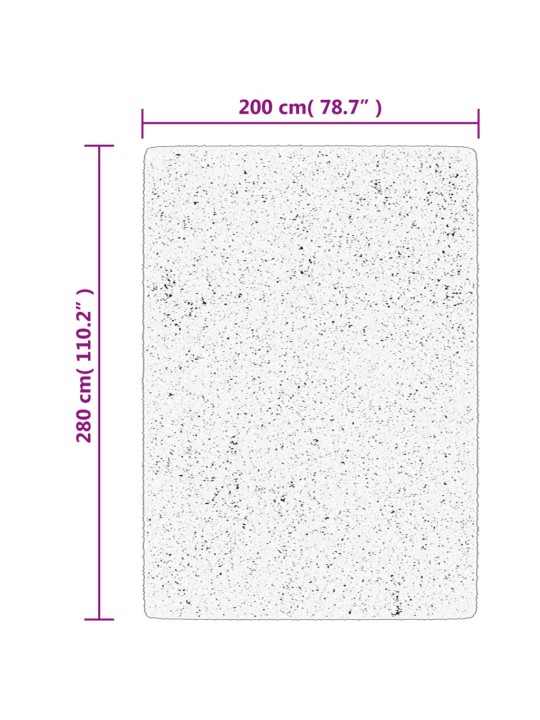 Pörrömatto korkeanukkainen moderni musta ja kerma 200x280 cm