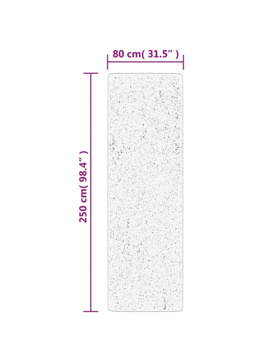 Matto OVIEDO lyhytnukkainen antrasiitti 80x250 cm