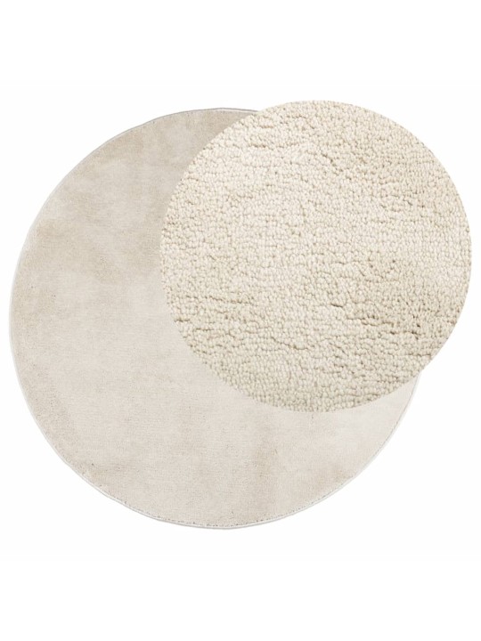 Matto OVIEDO lyhytnukkainen beige Ø 80 cm