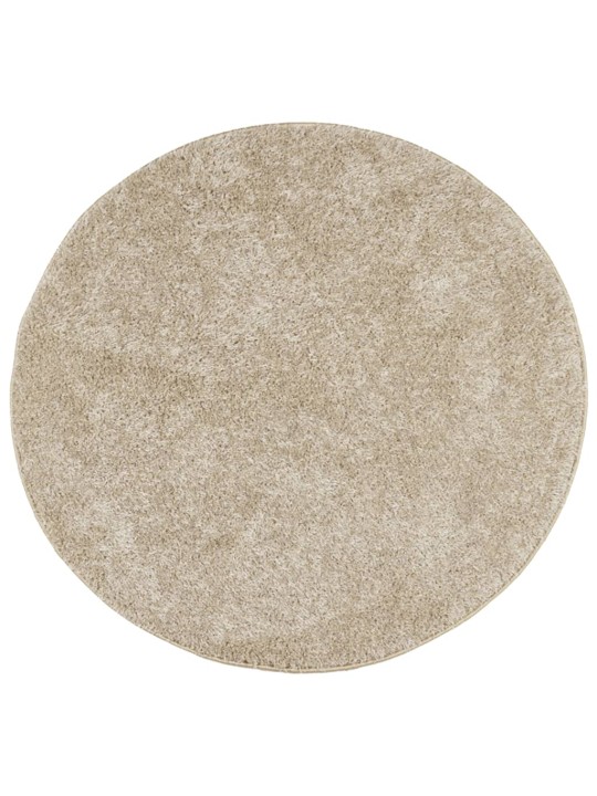 Matto ISTAN korkeanukkainen kiiltävä beige Ø 80 cm