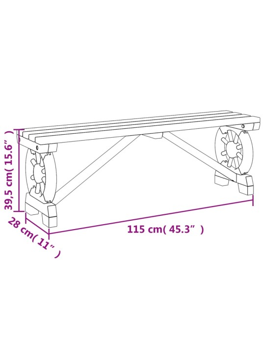 Puutarhapenkki 115 cm täysi kuusi