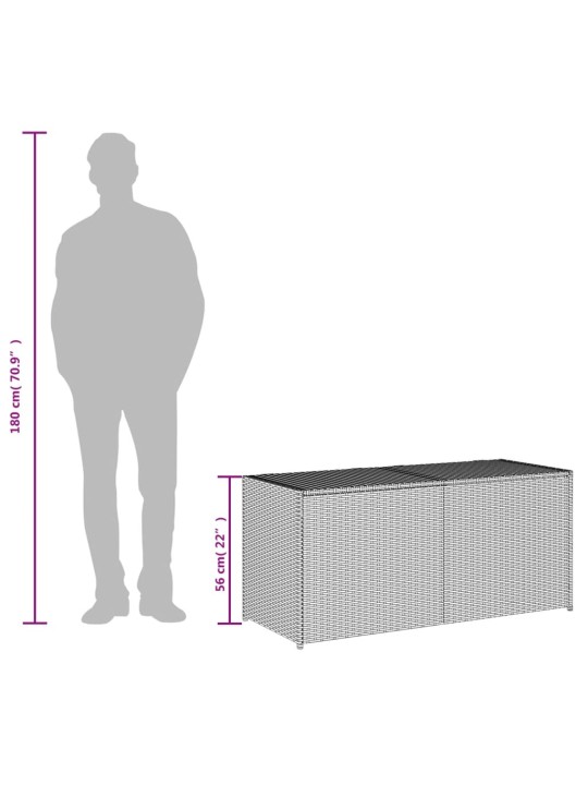 Puutarhan säilytyslaatikko beige sekoitus 283 l polyrottinki
