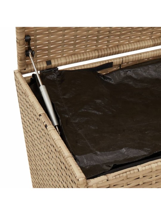 Puutarhan säilytyslaatikko pyörillä beige 190 l polyrottinki